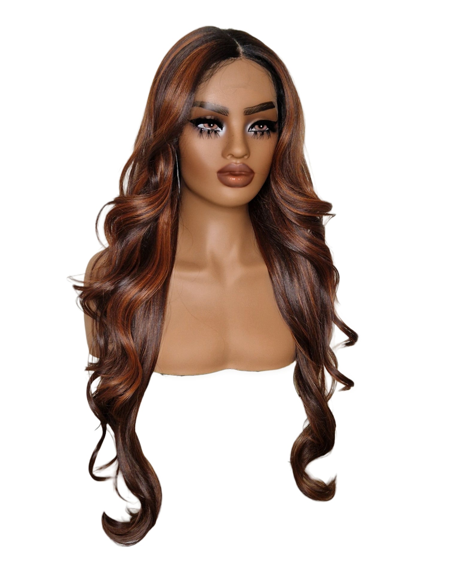Auburn Wavy Lace Front Wig. Echo