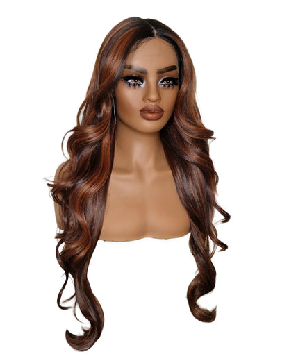 Auburn Wavy Lace Front Wig. Echo