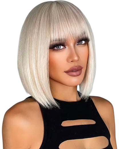 Champagne Platinum Blonde Bob Wig. Katie
