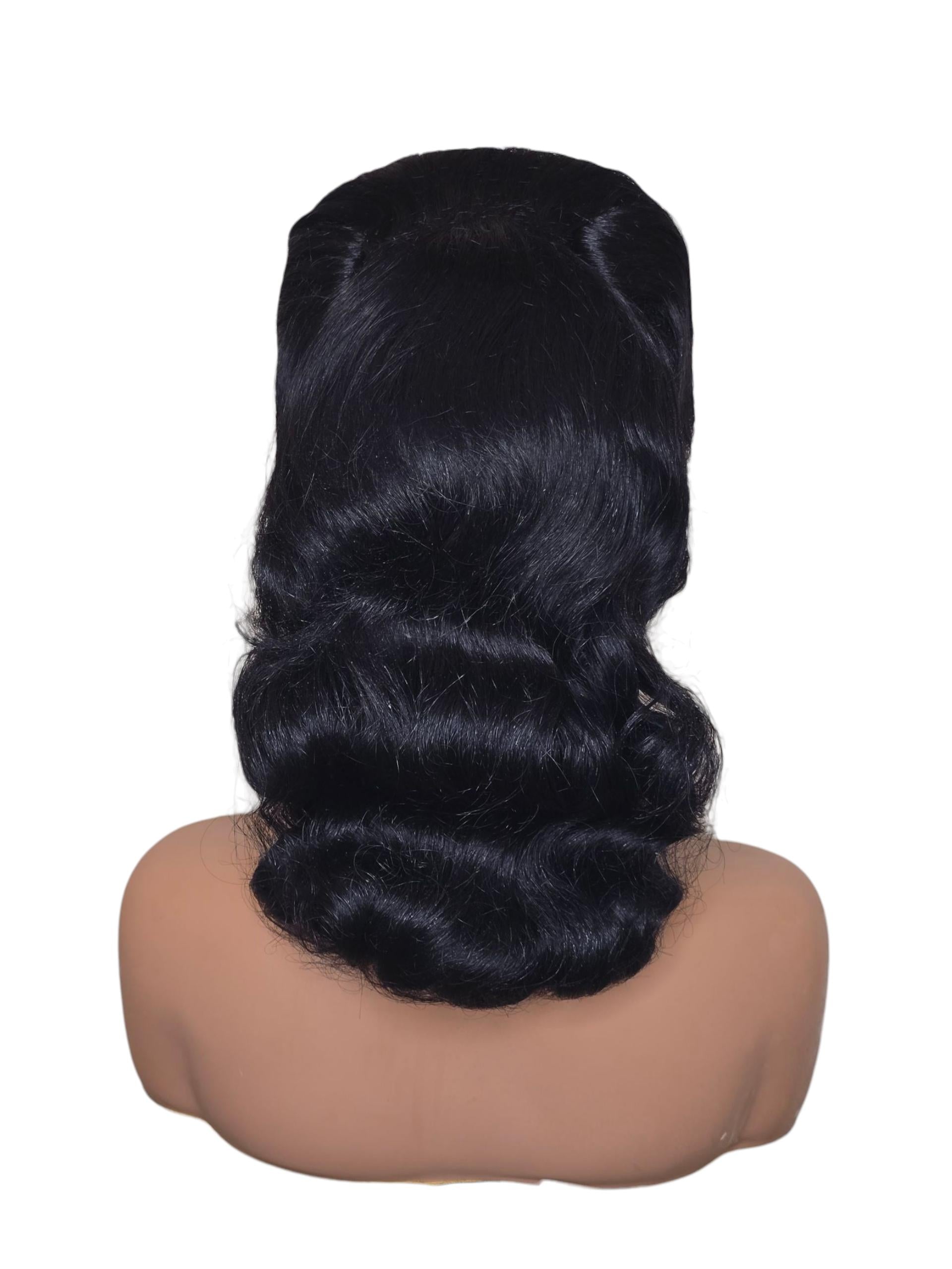 Black Pin Up Vintage Roll Wig.