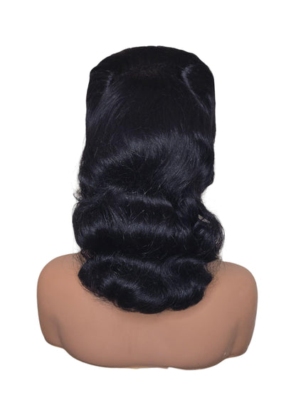 Black Pin Up Vintage Roll Wig.