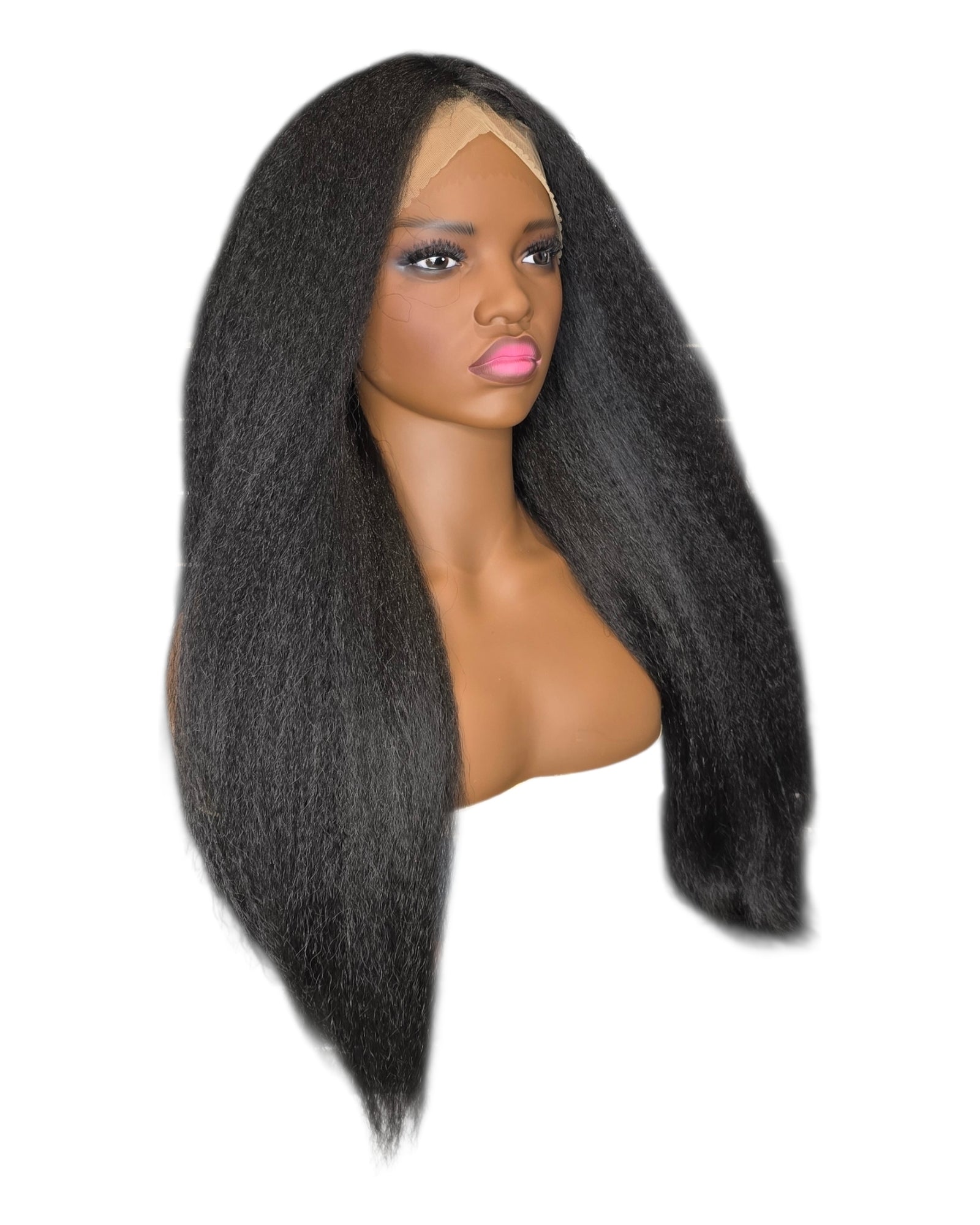 Black Relaxed Texture Lace Front Wig.