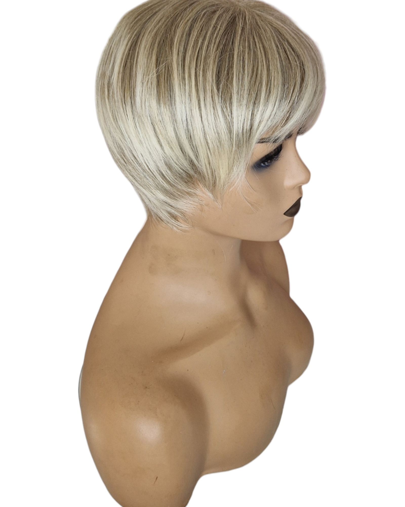 Short Chic Blonde Modern Pageboy Wig. Bobbi