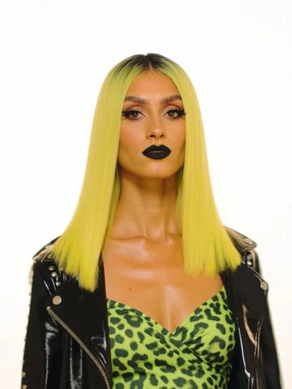 Pastel Green Lob Centre Part Lace Front Wig. Billie Wig