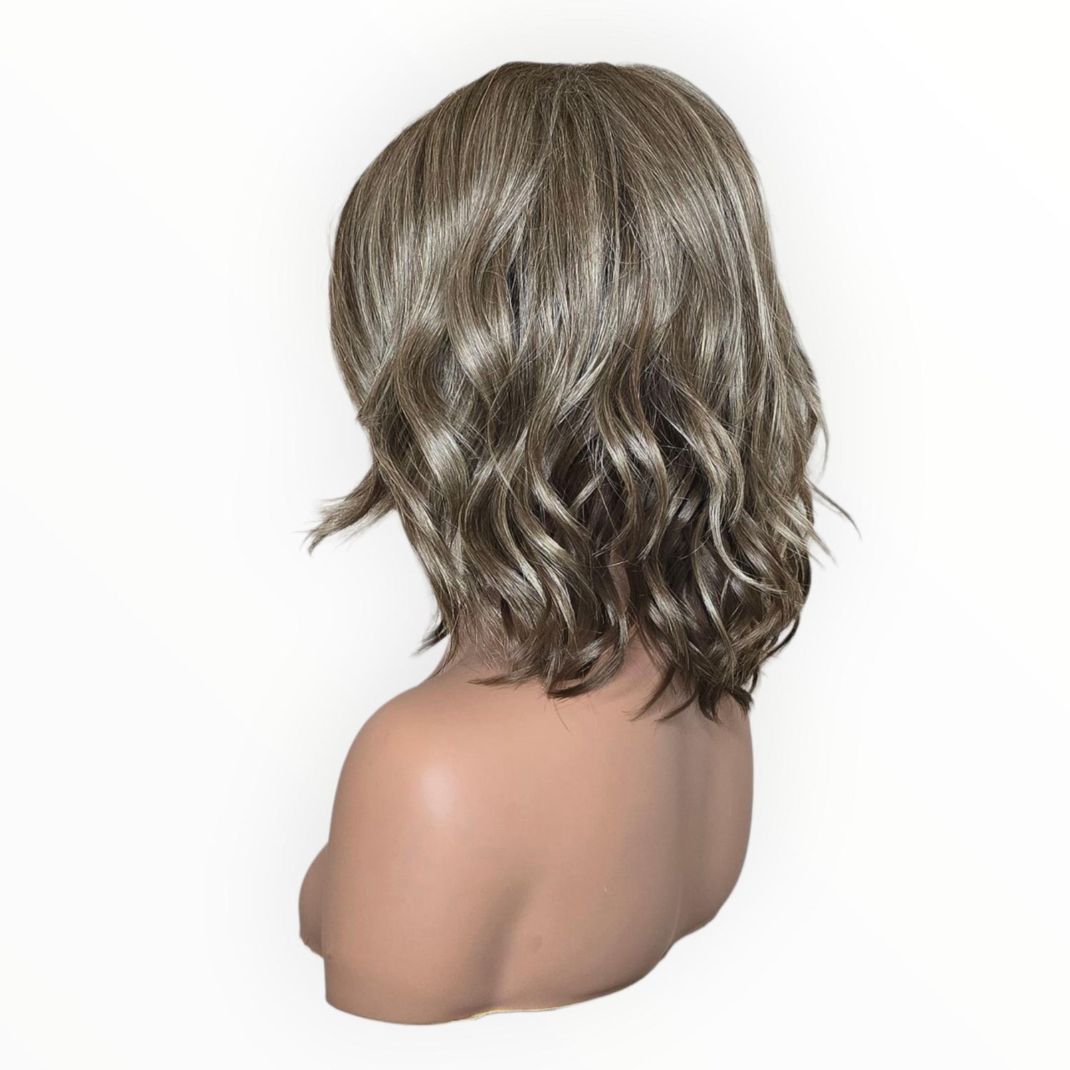 Silver Ash Blonde Wavy Bob Wig. Abbi