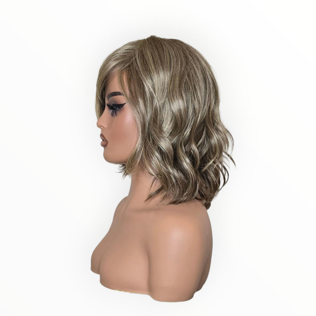 Silver Ash Blonde Wavy Bob Wig. Abbi