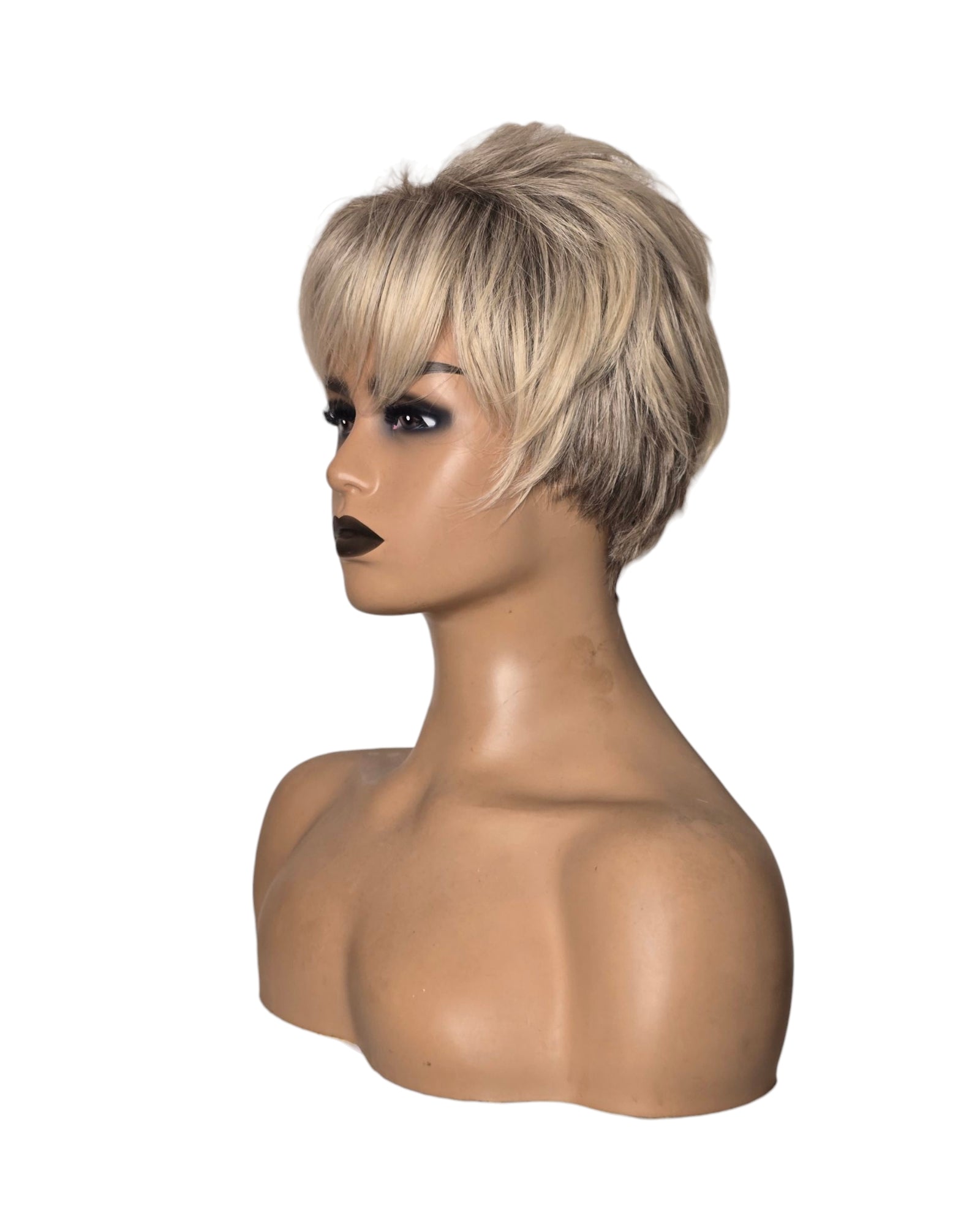 Short Chic Toasted Blonde Wig. Sally