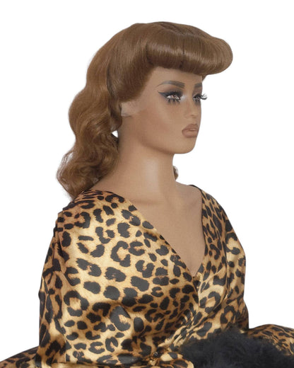 Caramel Brown Pin Up Vintage Roll Wig.
