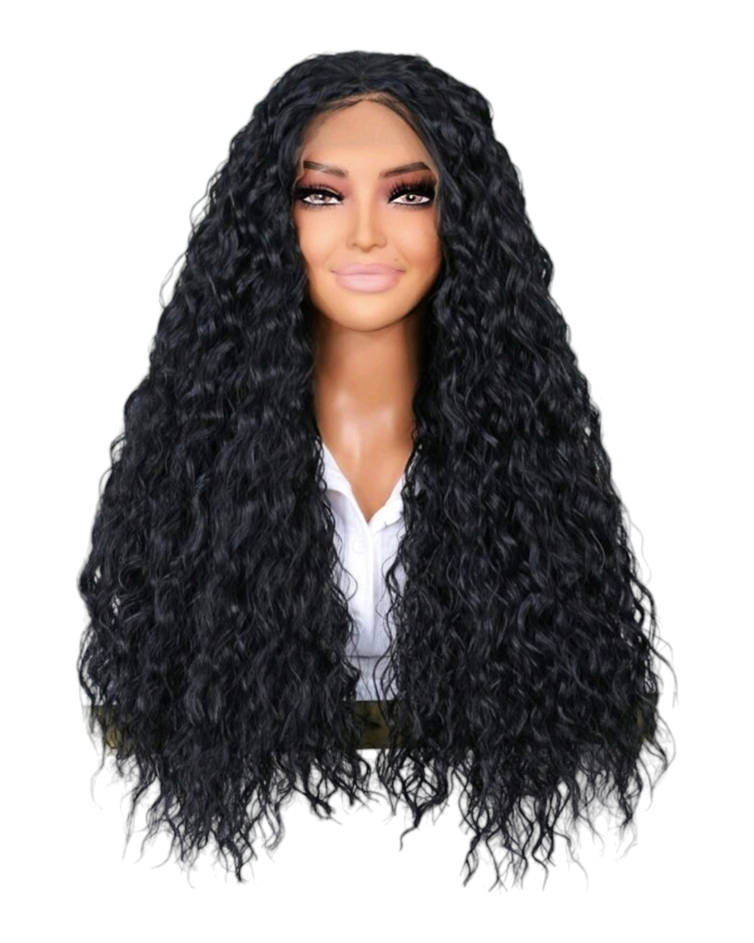 T Part Natural Curl Lace Front Black Wig. Starlet.-CelebWigs