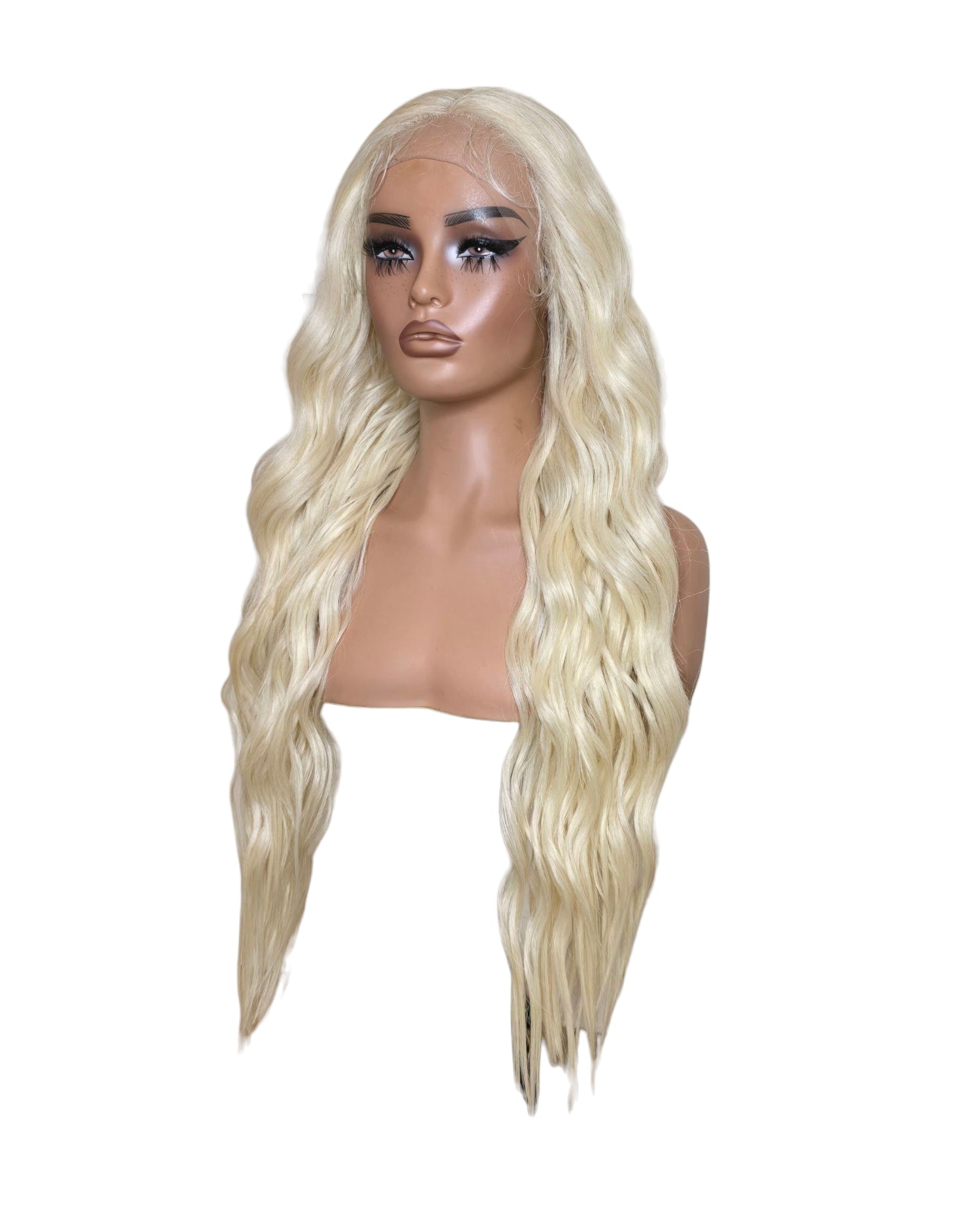 Blonde Wavy Middle Part Lace Front Wig. Badra