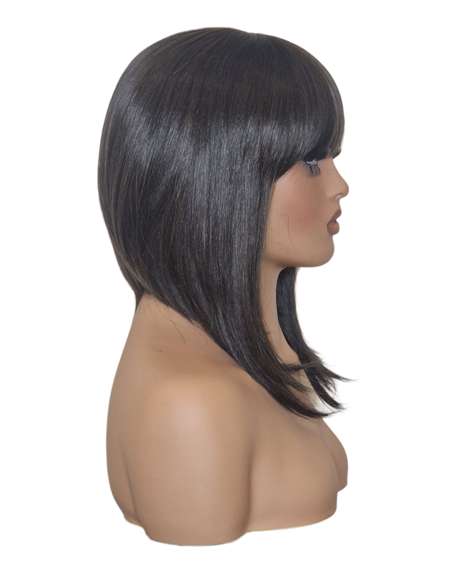 Dark Brown Asymmetric Bob Wig. Alix