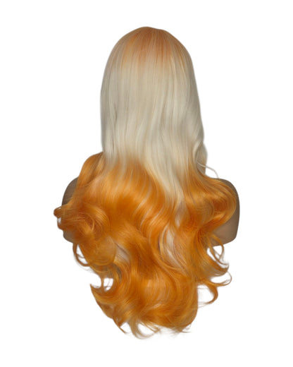 Ombre Blonde Orange Wavy Wig. Hallie