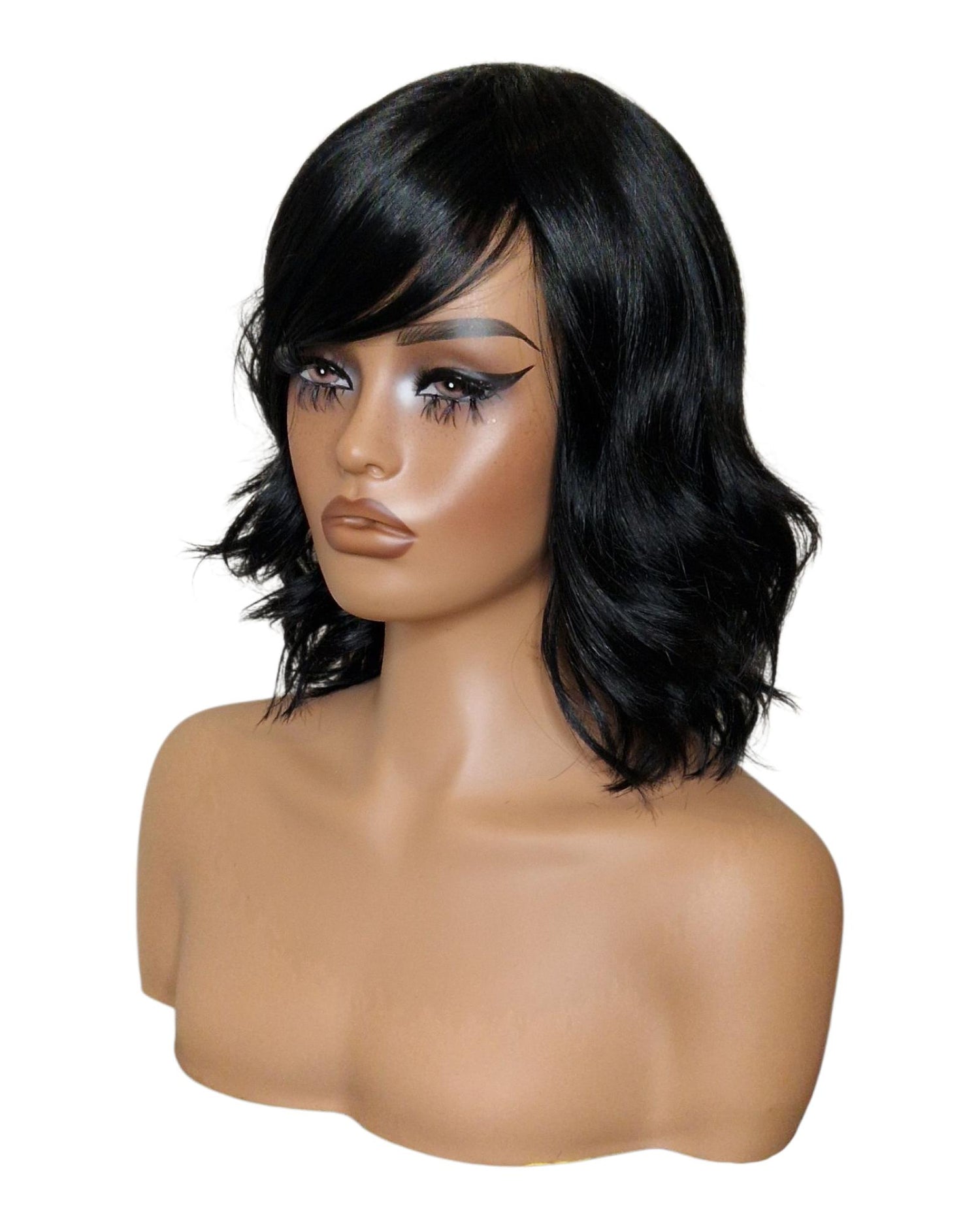Black Choppy Wave Bob Wig. Abbi