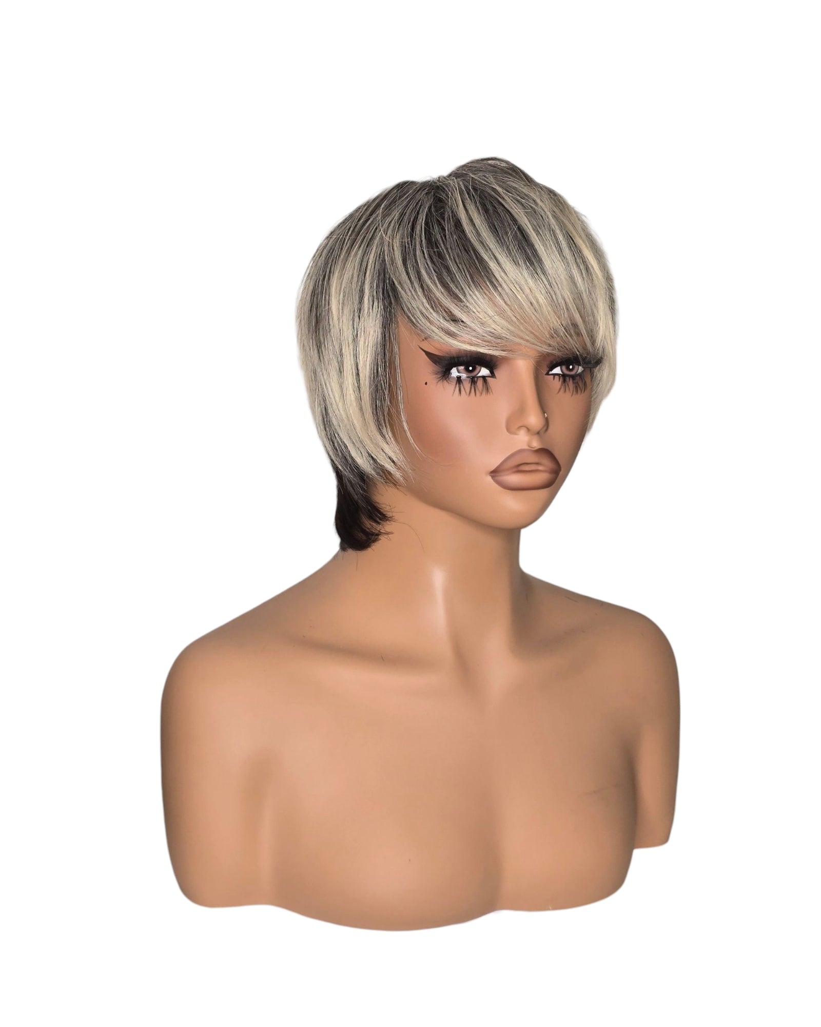 Black Blonde Pixie Style Wig. Masie