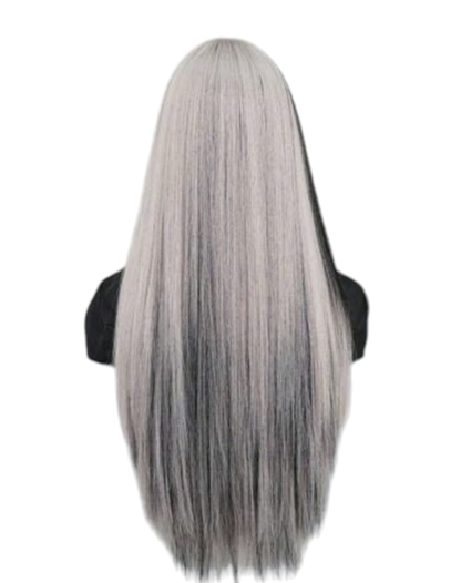 Grey Black Block Colour Straight Wig. Jossie.-CelebWigs