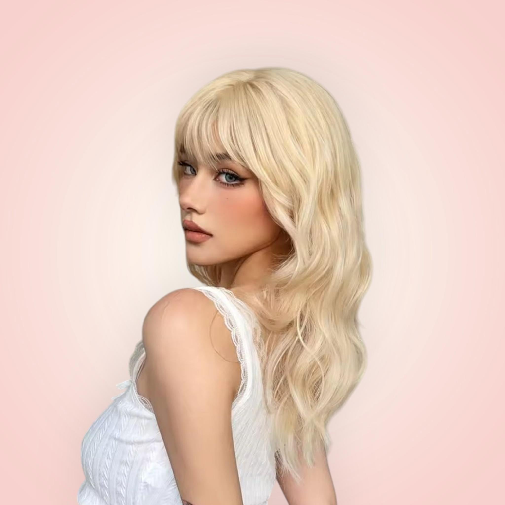 Blonde Wavy Long Length Wig. Texi