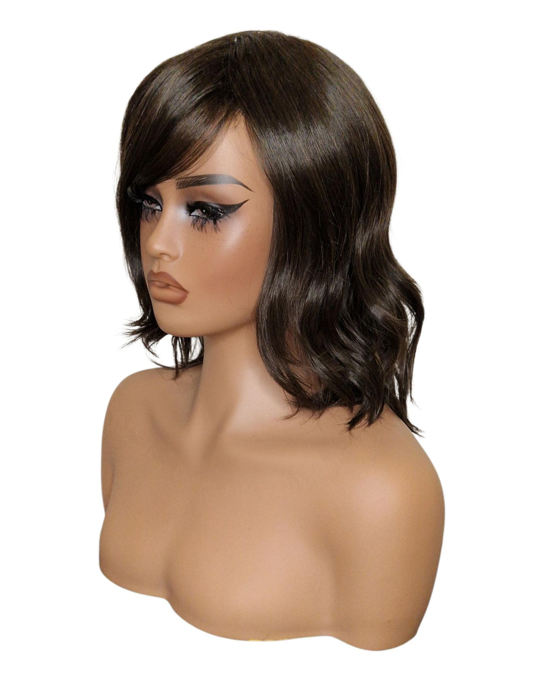 Dark Brown Choppy Wave Bob Wig. Abbi