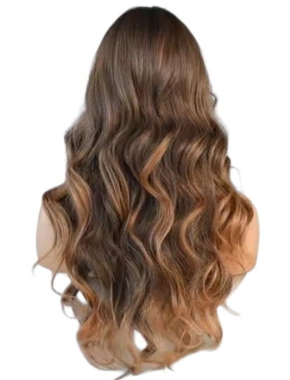 Ombre Brown Long Wavy Wig. Trinity