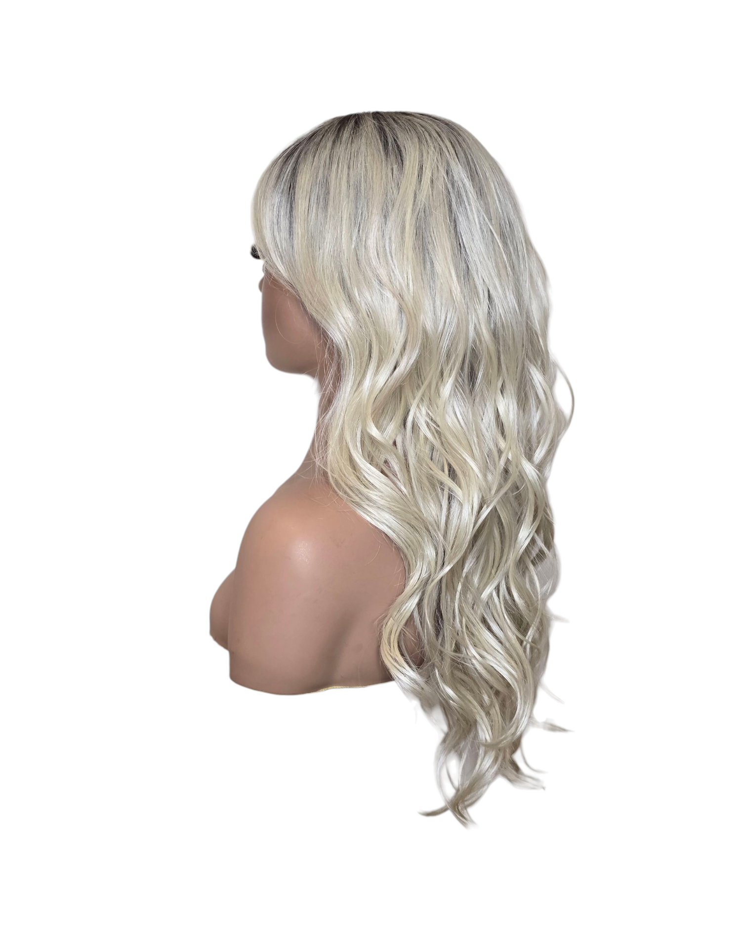 Platinum Blonde Long Wavy Wig. Abigail