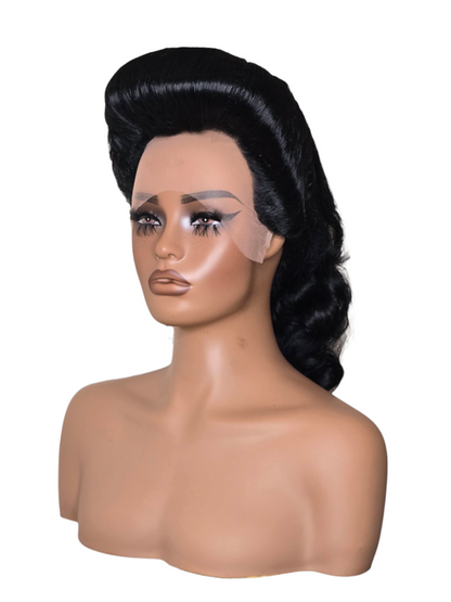 Black Pin Up Vintage Roll Wig.
