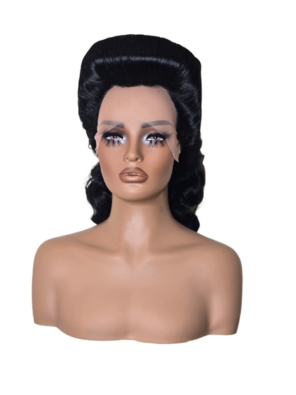 Black Pin Up Vintage Roll Wig.