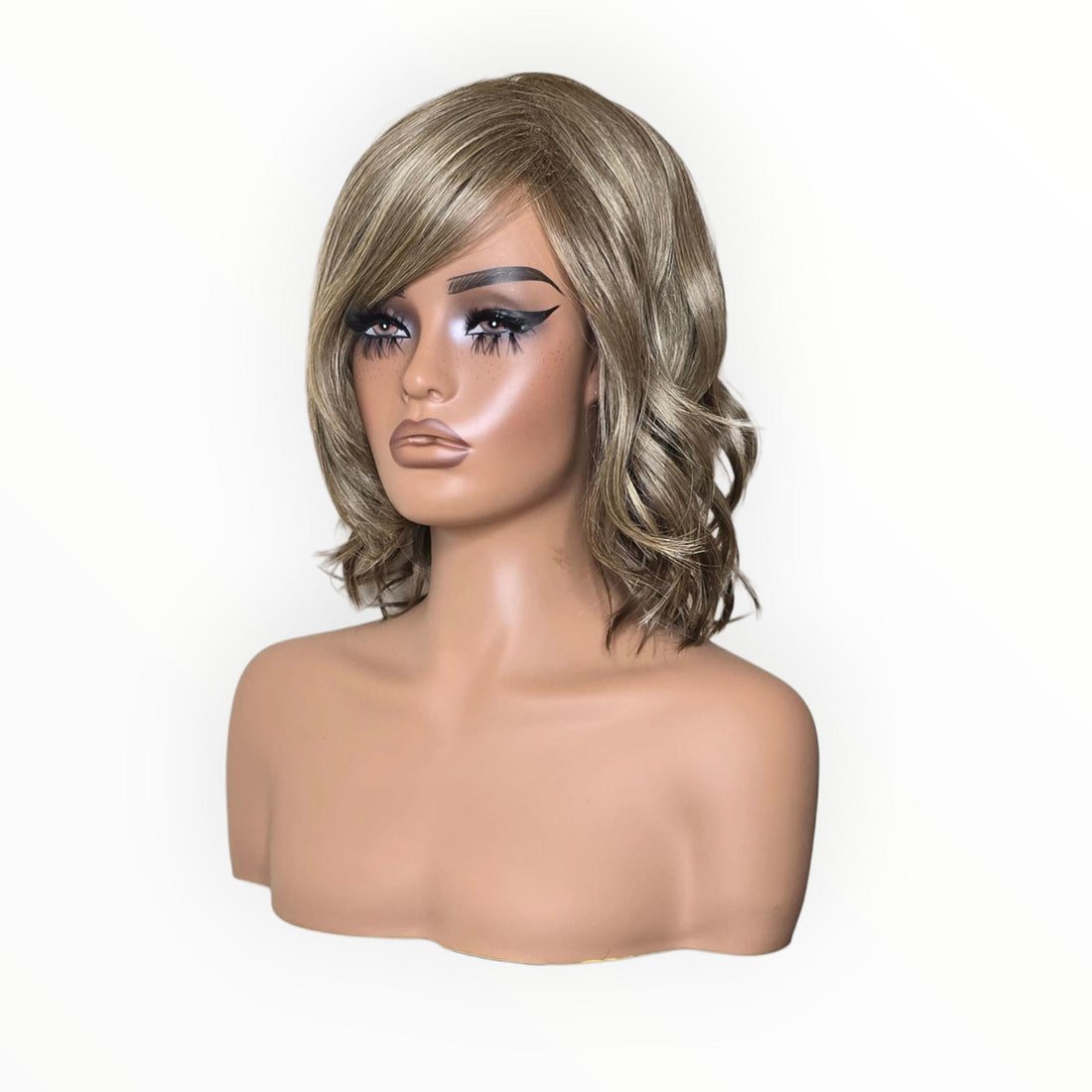 Silver Ash Blonde Wavy Bob Wig. Abbi