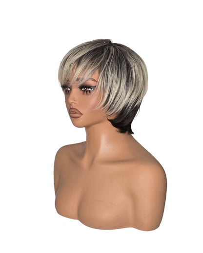 Black Blonde Pixie Style Wig. Masie