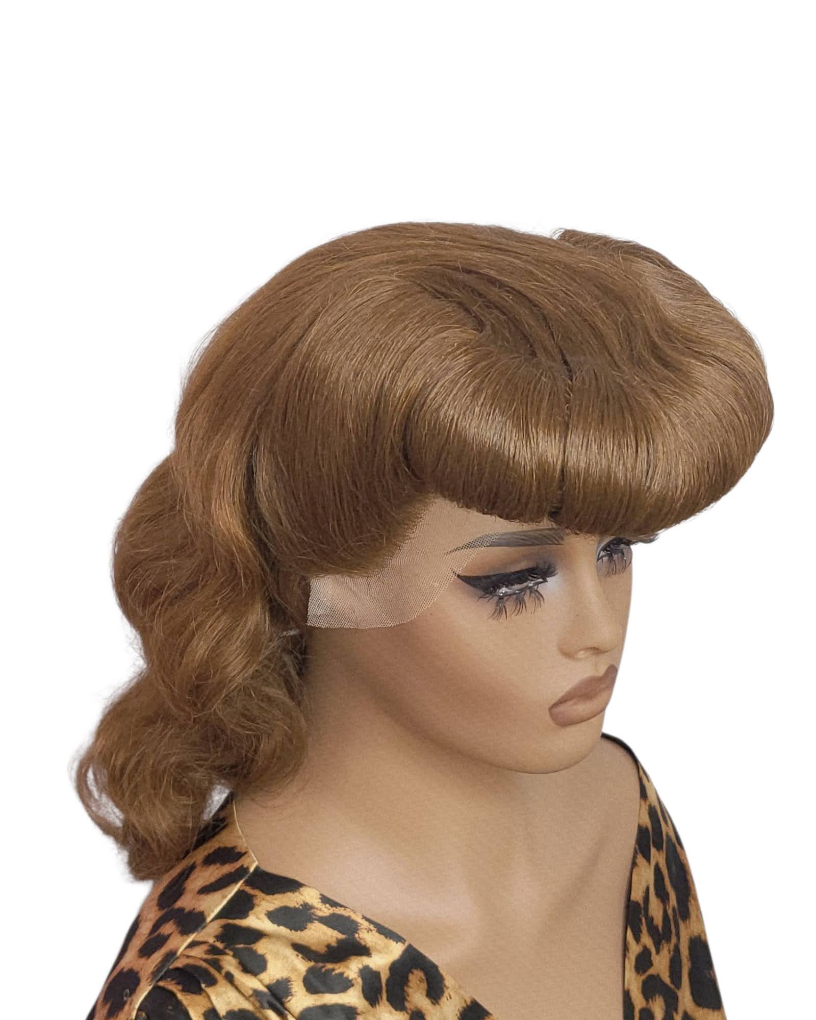Caramel Brown Pin Up Vintage Roll Wig.