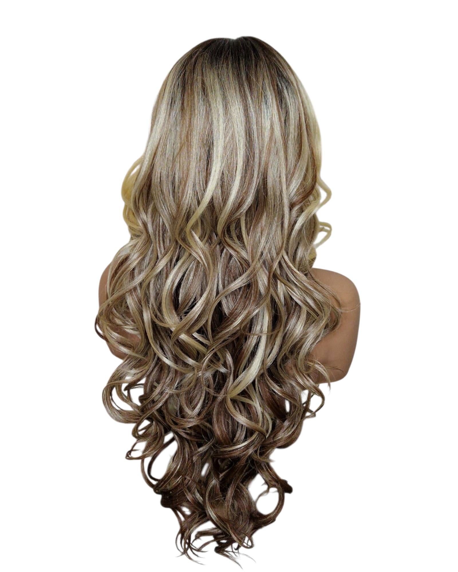 Brown Blonde Wavy Lace Front Wig. Echo