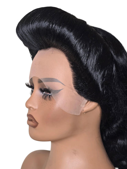 Black Pin Up Vintage Roll Wig.