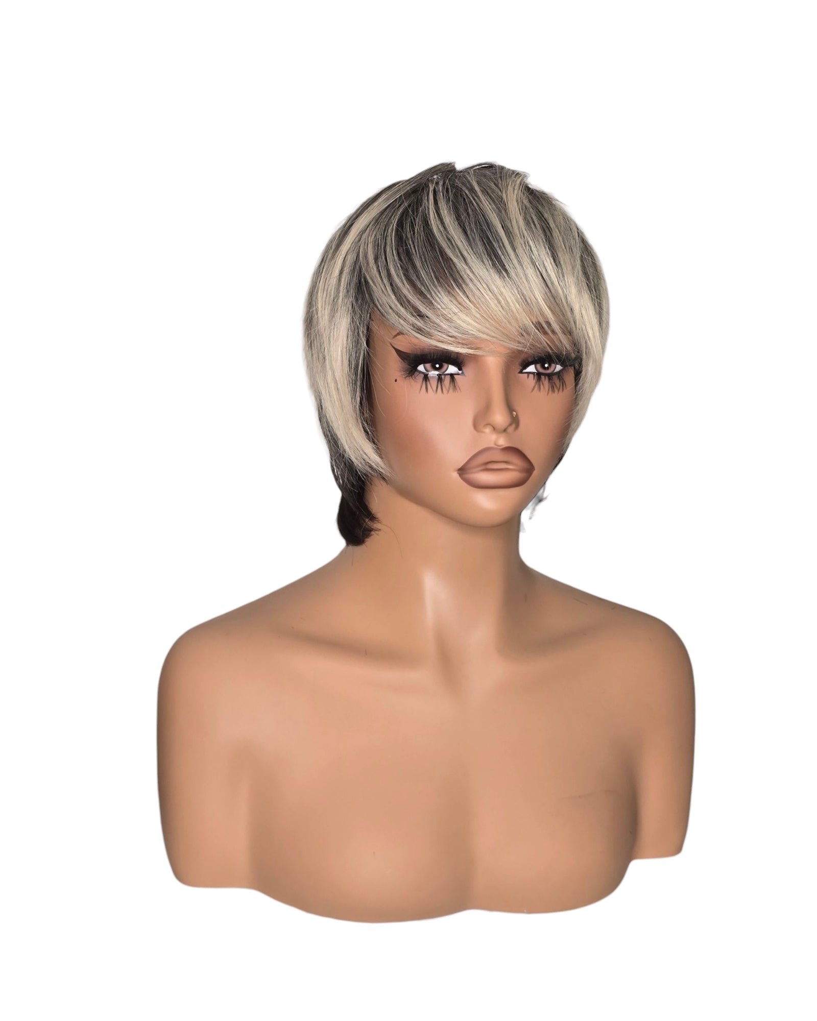 Black Blonde Pixie Style Wig. Masie