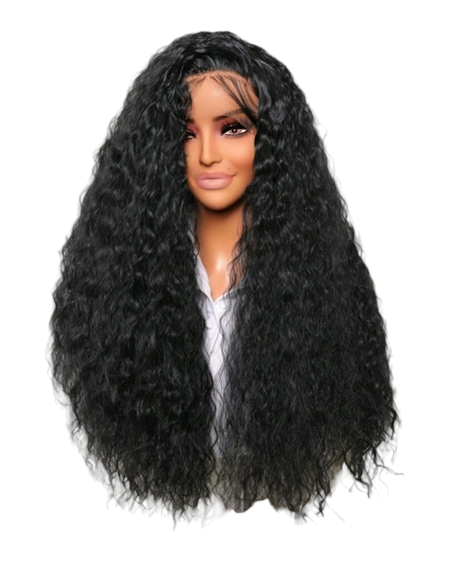 T Part Natural Curl Lace Front Black Wig. Starlet.-CelebWigs