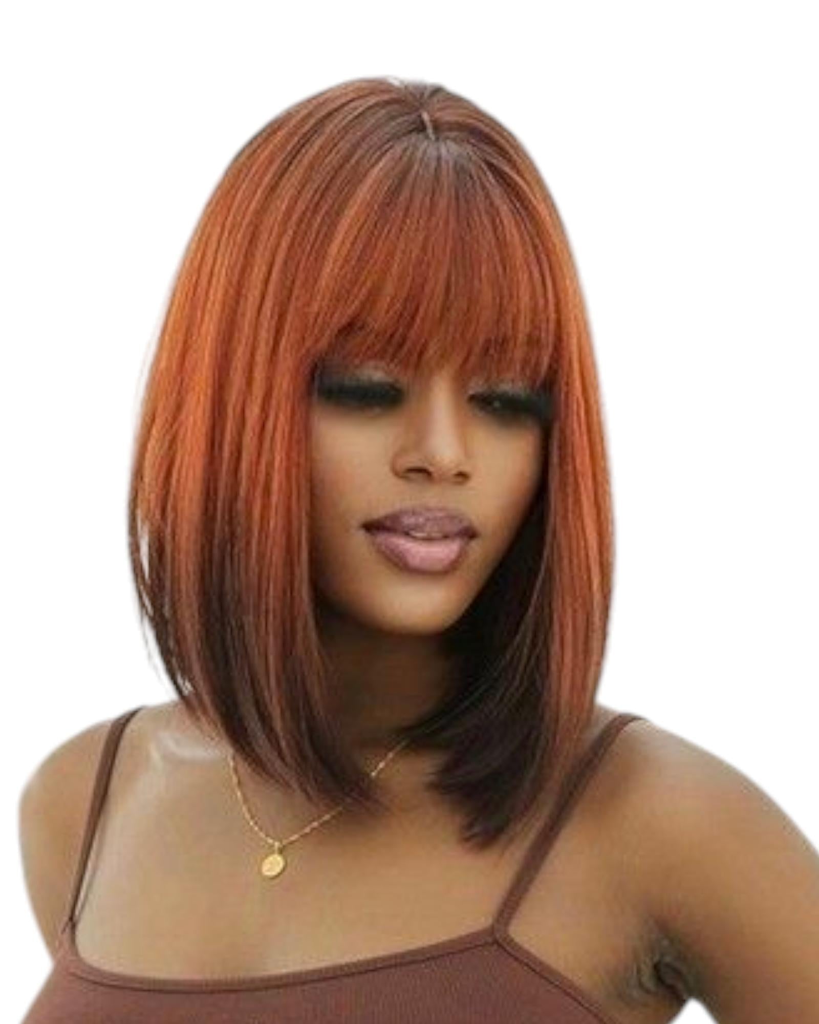 Ginger Brown Ombre Bobbed Wig. Zoffie