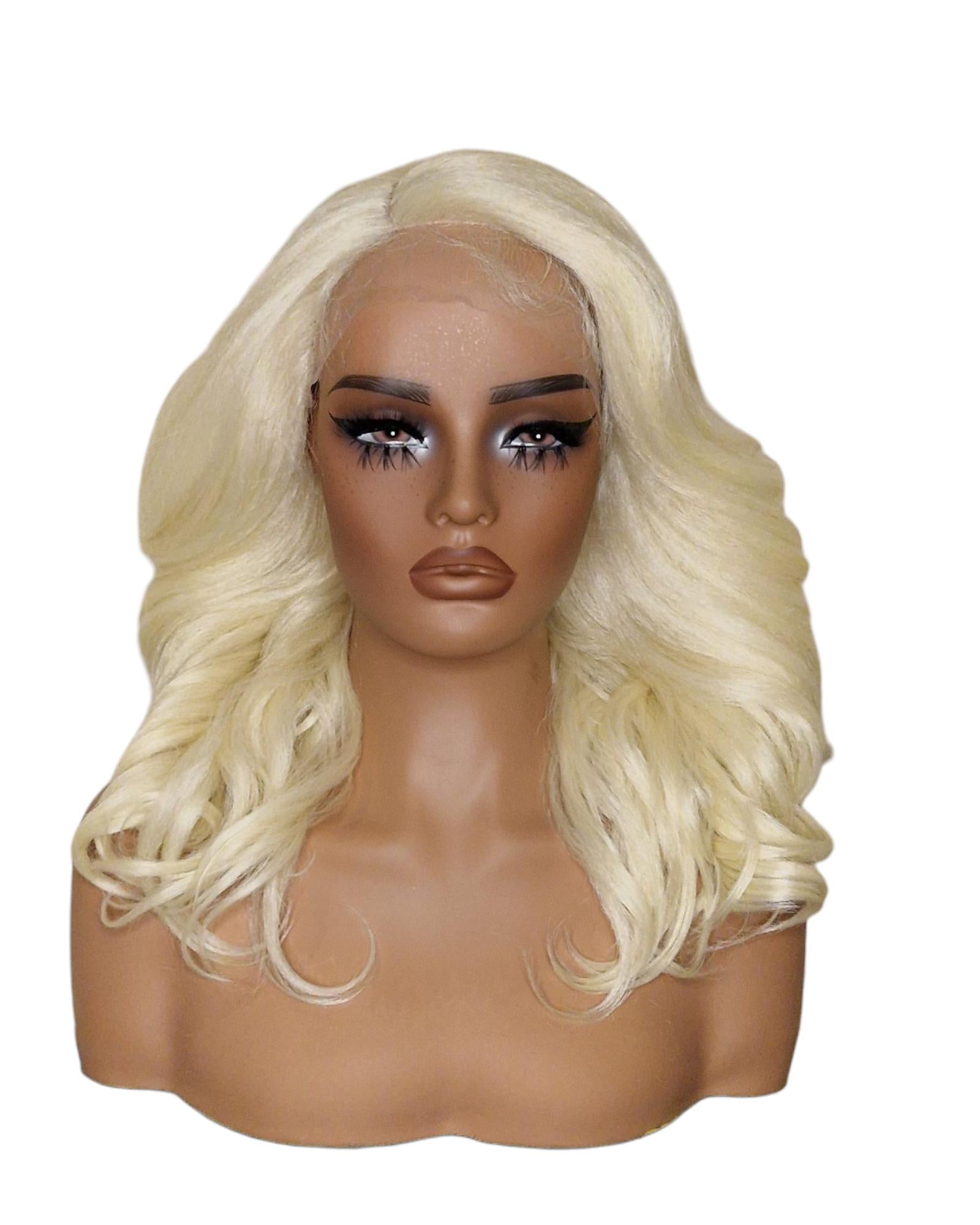 Platinum Blonde Side Part Lace Front Wig. Bala