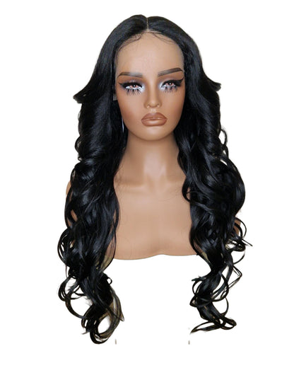 Black Long Wavy Lace Front Wig. Echo