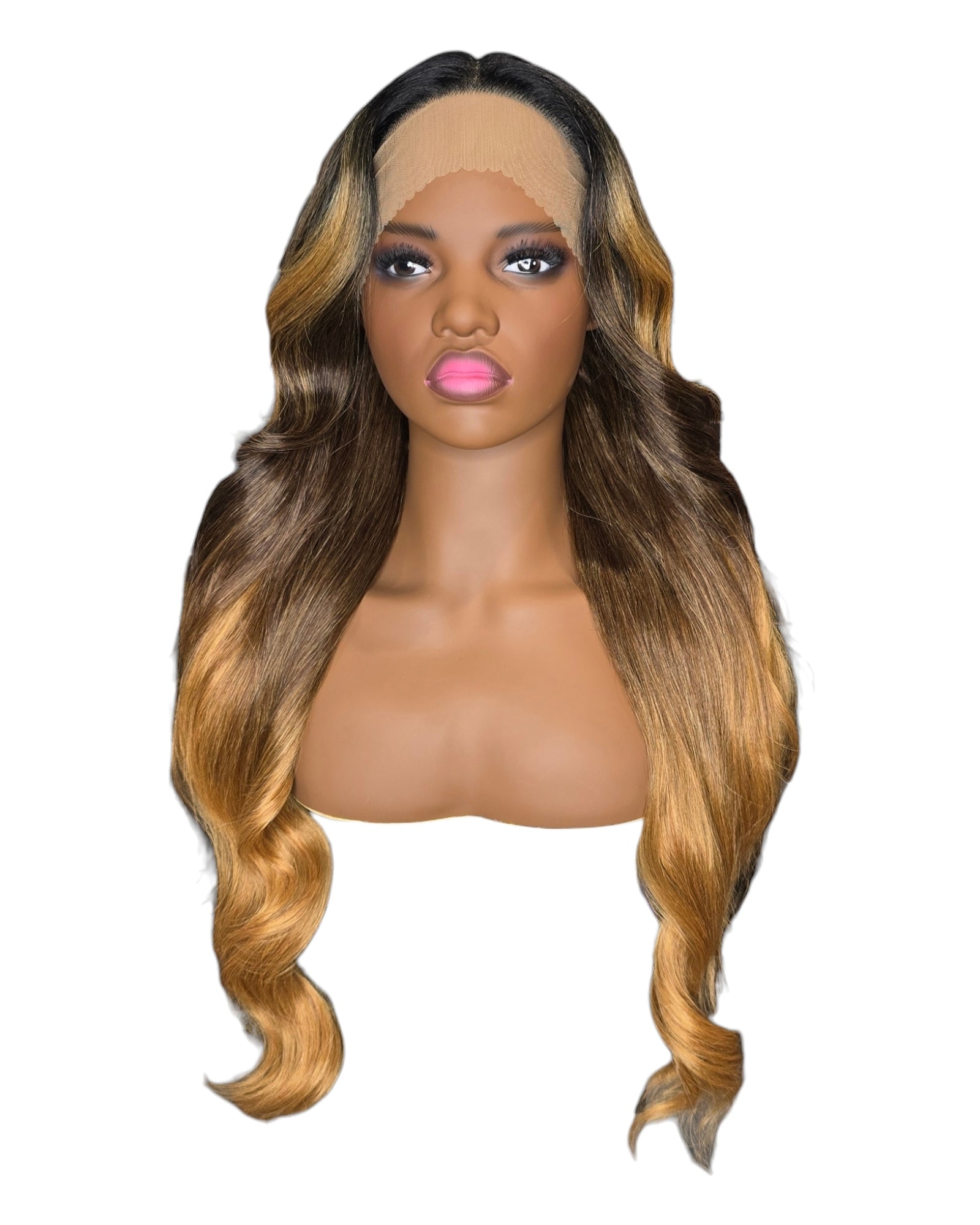 Caramel Ombre Lace Front Wig. Baye