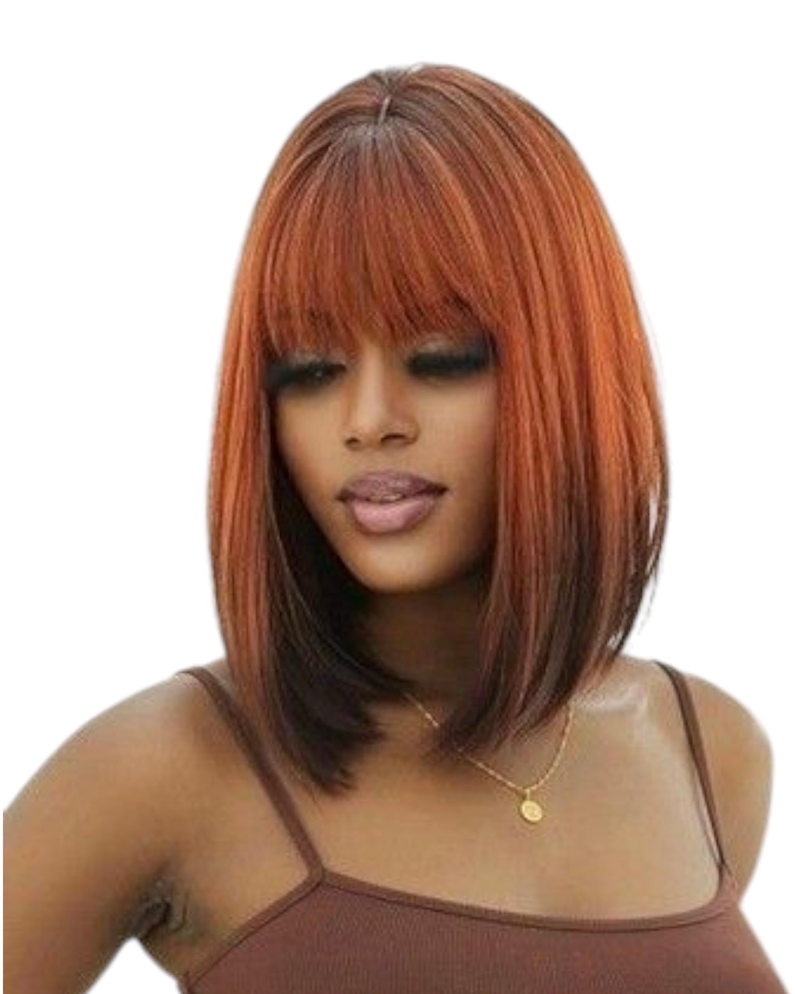 Ginger Brown Ombre Bobbed Wig. Zoffie