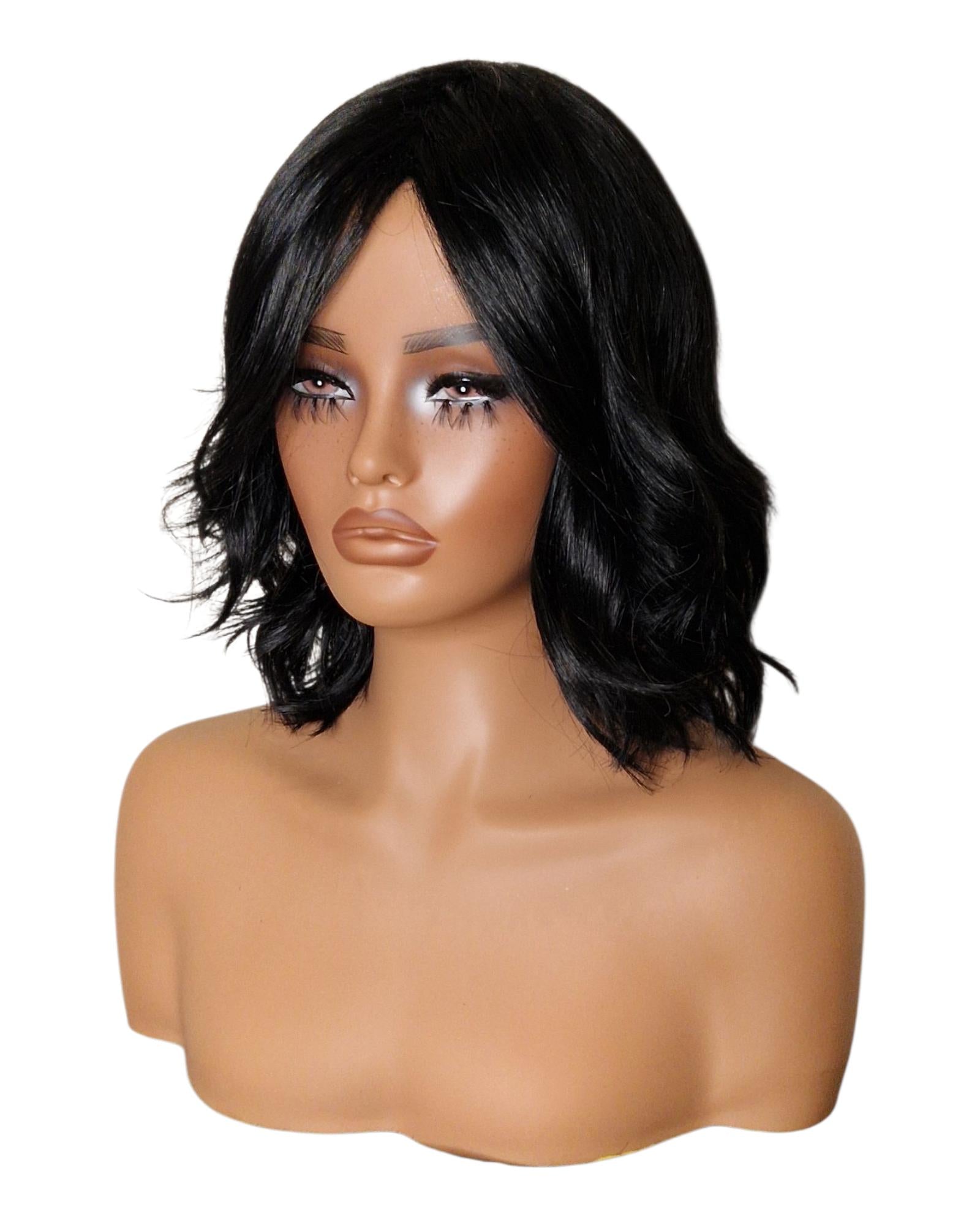 Black Choppy Wave Bob Wig. Abbi
