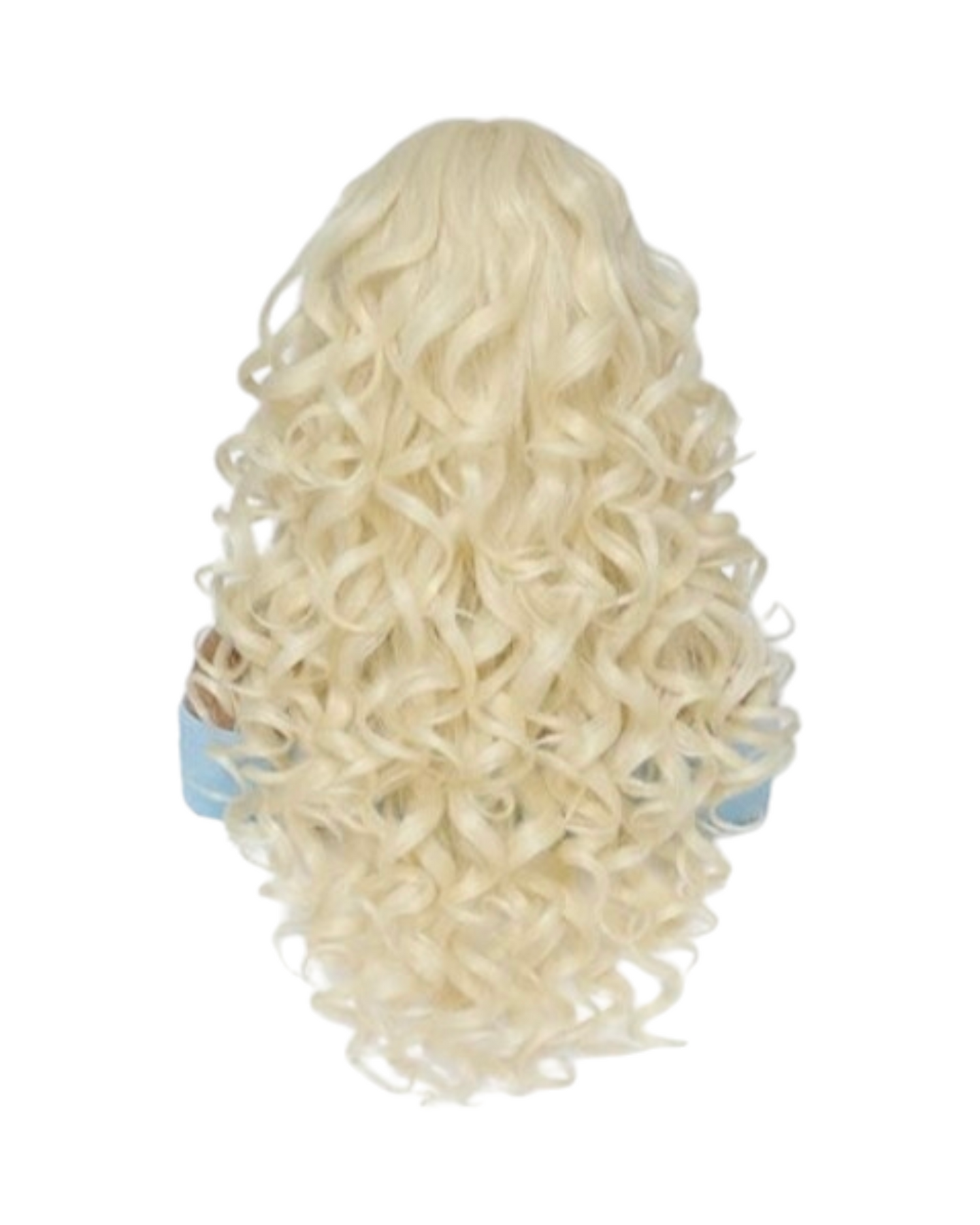 Blonde Curly Synthetic Lace Front Wig. Glueless T Part Lace Glamour. Zena-CelebWigs