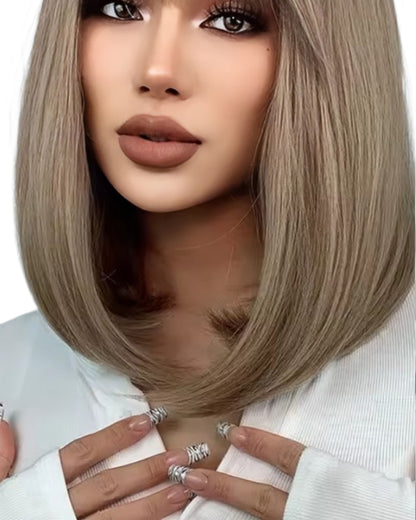 Long Lob Ash Brown Wig. Katy