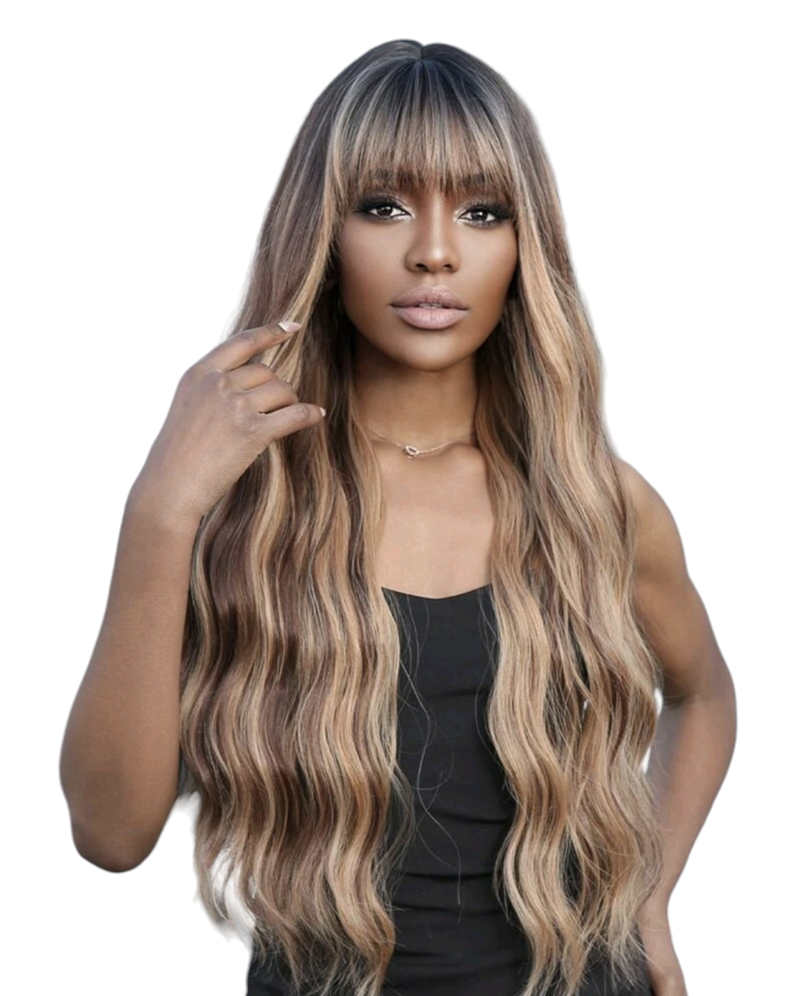 Long Wavy Honey Blonde Wig. Jazz-CelebWigs