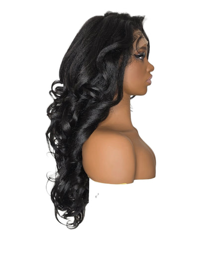 Black Curly Lace Front Wig. Bisha