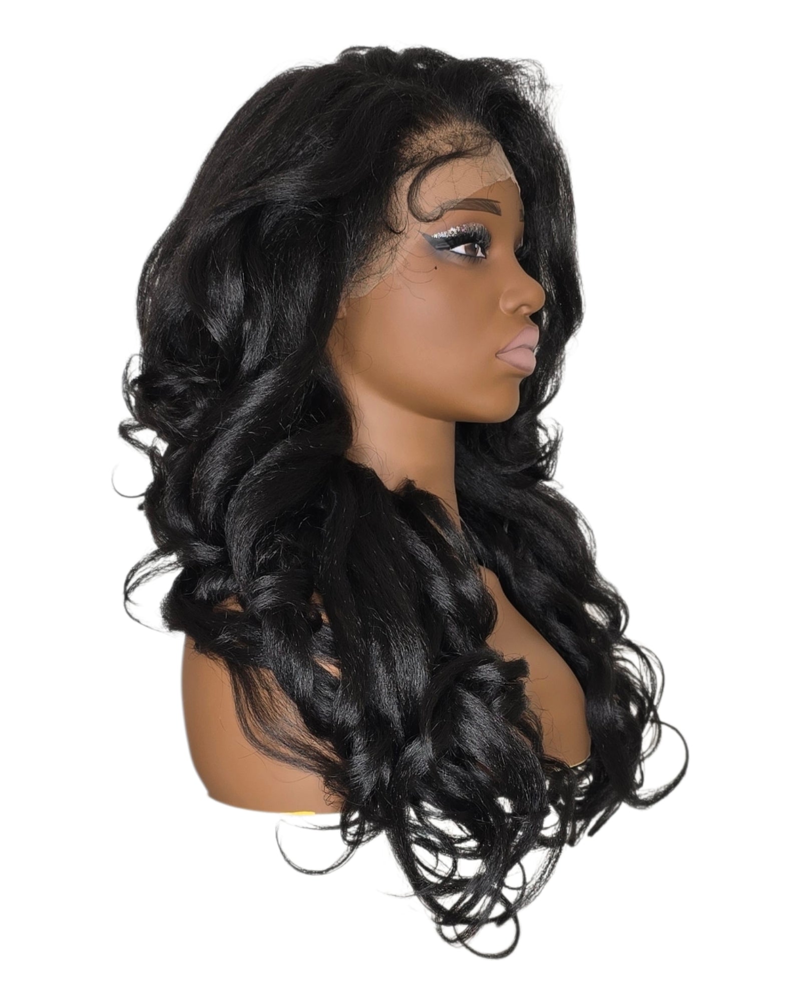 Black Curly Lace Front Wig. Bisha
