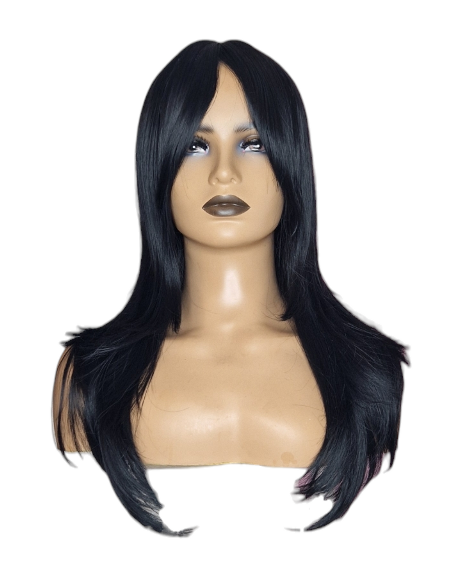 Black Long Layered Wig with Fringe. Ally