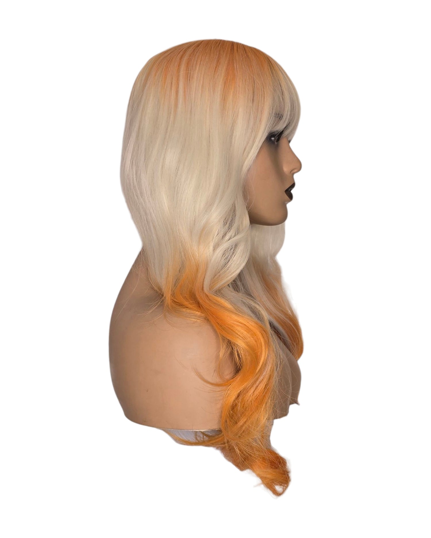 Ombre Blonde Orange Wavy Wig. Hallie