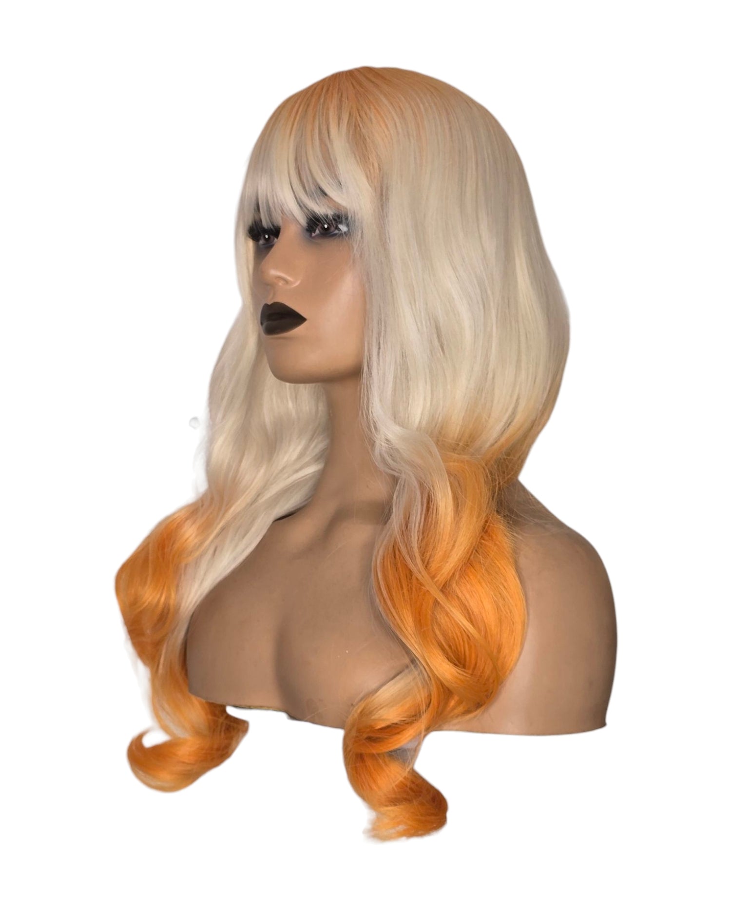 Ombre Blonde Orange Wavy Wig. Hallie