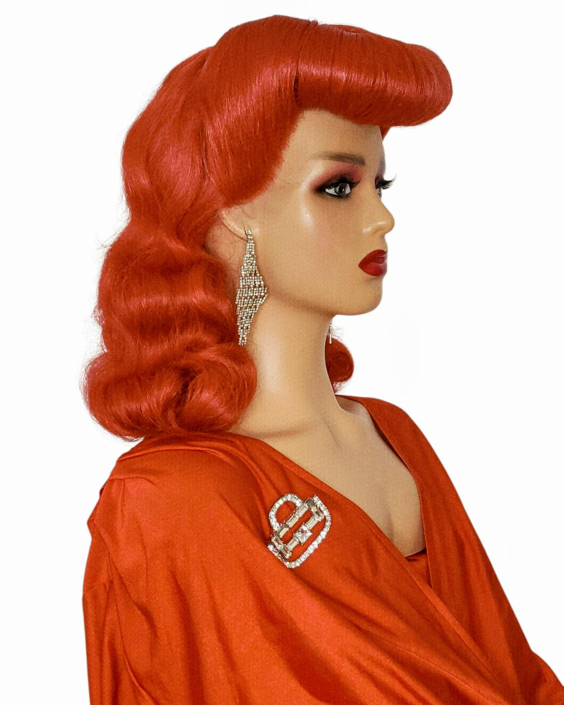 Red Pin Up Vintage Roll Wig.