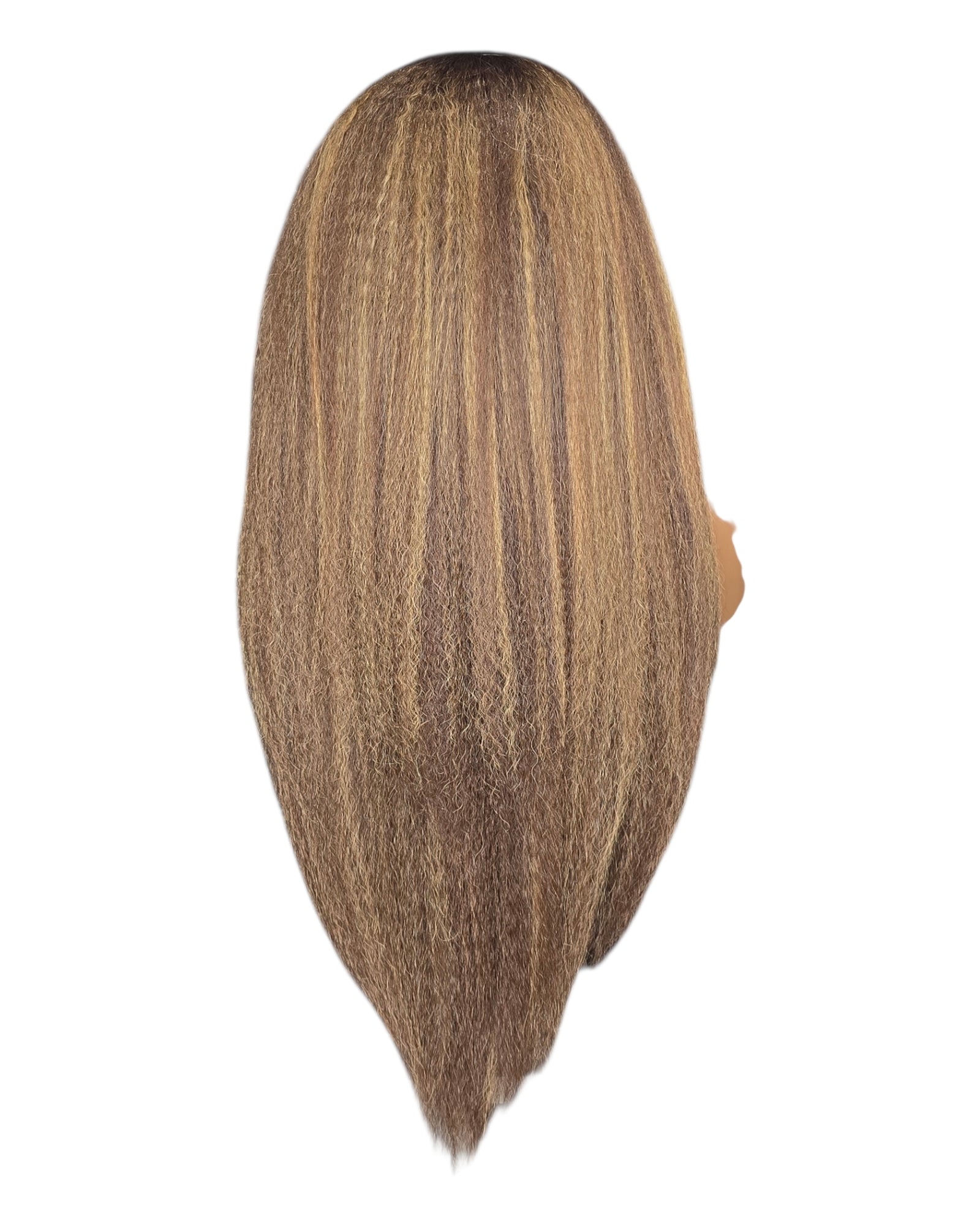 Light Brown Mix Relaxed Texture Lace Front Wig.
