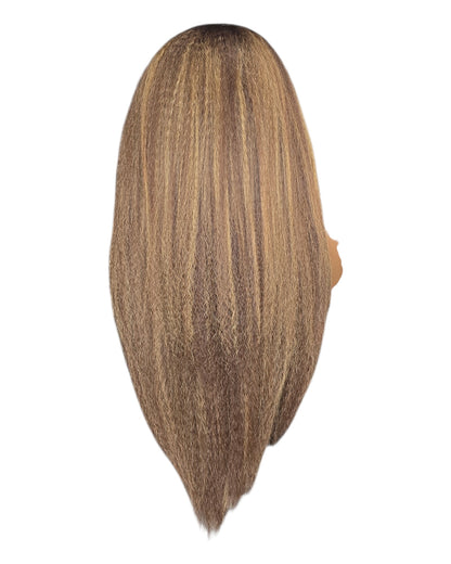 Light Brown Mix Relaxed Texture Lace Front Wig.