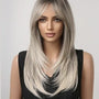 Rooted Blonde Layered Long Fringe Bangs Wig. Ally